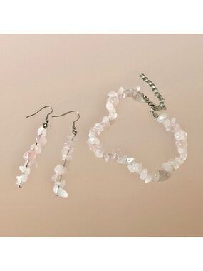 Natural Stone Handcrafted Jewelry Boho Bracelet Earrings